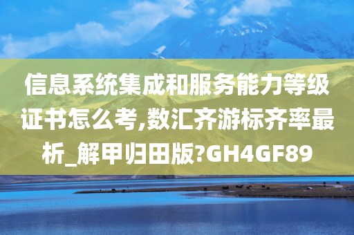 信息系统集成和服务能力等级证书怎么考,数汇齐游标齐率最析_解甲归田版?GH4GF89