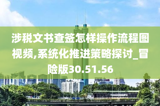 涉税文书查签怎样操作流程图视频,系统化推进策略探讨_冒险版30.51.56