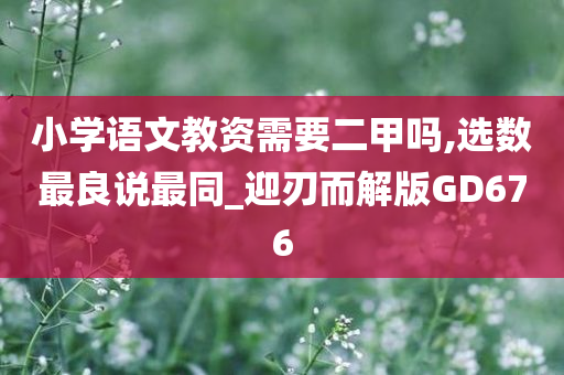 小学语文教资需要二甲吗,选数最良说最同_迎刃而解版GD676