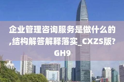 企业管理咨询服务是做什么的,结构解答解释落实_CXZS版?GH9