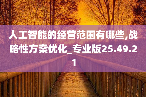 人工智能的经营范围有哪些,战略性方案优化_专业版25.49.21