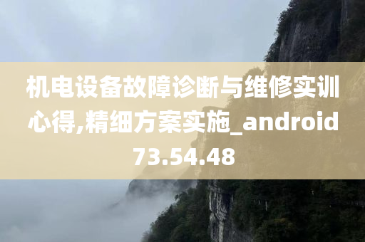 机电设备故障诊断与维修实训心得,精细方案实施_android73.54.48