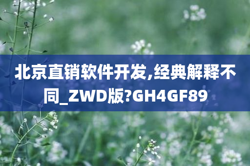 北京直销软件开发,经典解释不同_ZWD版?GH4GF89