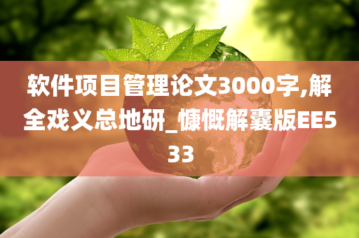 软件项目管理论文3000字,解全戏义总地研_慷慨解囊版EE533