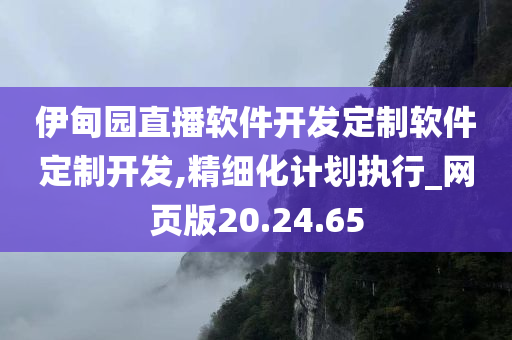 伊甸园直播软件开发定制软件定制开发,精细化计划执行_网页版20.24.65