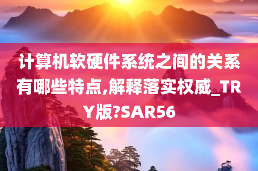 计算机软硬件系统之间的关系有哪些特点,解释落实权威_TRY版?SAR56