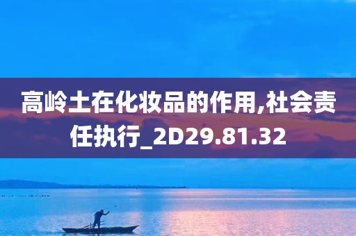 高岭土在化妆品的作用,社会责任执行_2D29.81.32