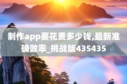 制作app要花费多少钱,最新准确效率_挑战版435435