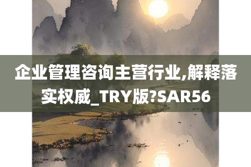 企业管理咨询主营行业,解释落实权威_TRY版?SAR56