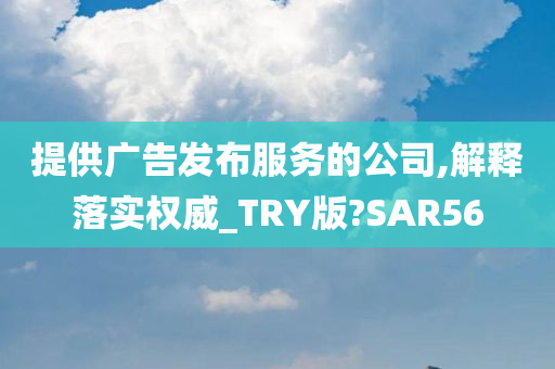 提供广告发布服务的公司,解释落实权威_TRY版?SAR56