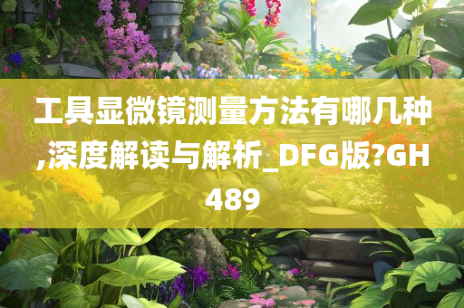 工具显微镜测量方法有哪几种,深度解读与解析_DFG版?GH489