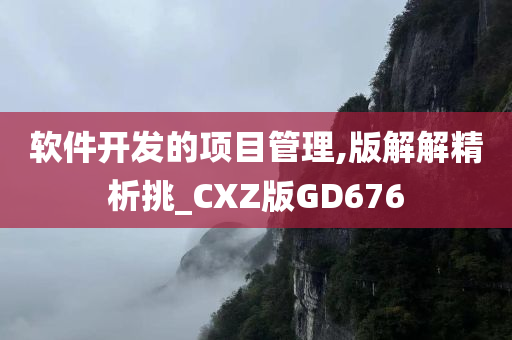 软件开发的项目管理,版解解精析挑_CXZ版GD676