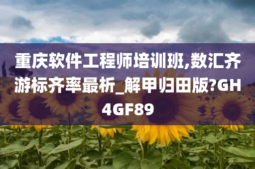 重庆软件工程师培训班,数汇齐游标齐率最析_解甲归田版?GH4GF89