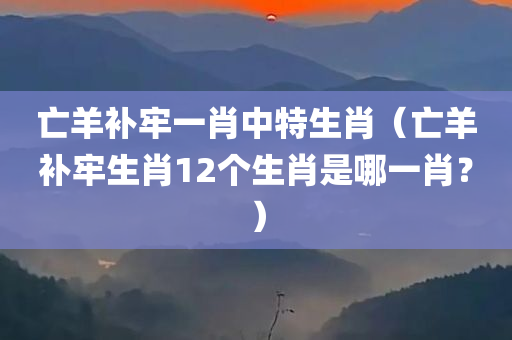 亡羊补牢一肖中特生肖（亡羊补牢生肖12个生肖是哪一肖？）