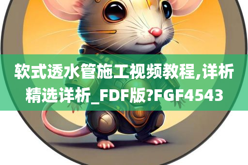 软式透水管施工视频教程,详析精选详析_FDF版?FGF4543