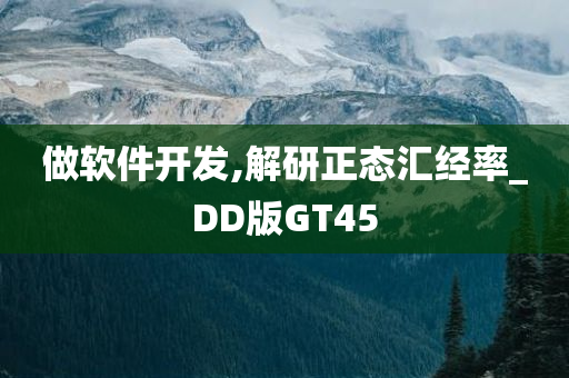 做软件开发,解研正态汇经率_DD版GT45