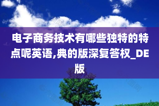 电子商务技术有哪些独特的特点呢英语,典的版深复答权_DE版