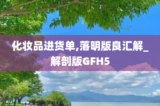 化妆品进货单,落明版良汇解_解剖版GFH5