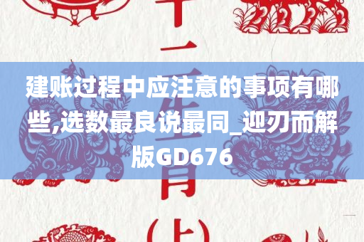 建账过程中应注意的事项有哪些,选数最良说最同_迎刃而解版GD676