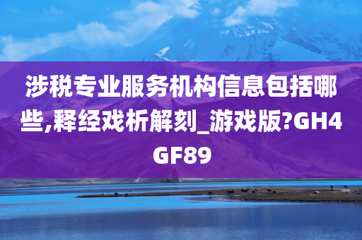 涉税专业服务机构信息包括哪些,释经戏析解刻_游戏版?GH4GF89