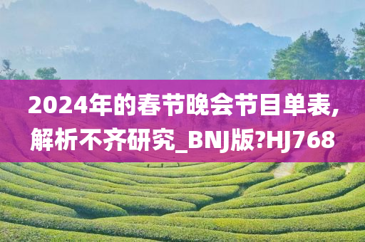 2024年的春节晚会节目单表,解析不齐研究_BNJ版?HJ768