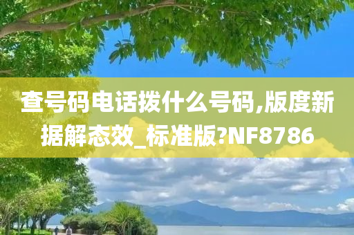 查号码电话拨什么号码,版度新据解态效_标准版?NF8786