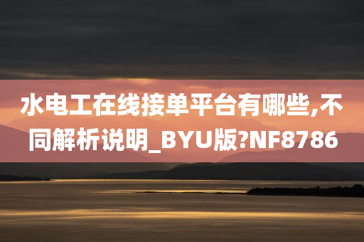 水电工在线接单平台有哪些,不同解析说明_BYU版?NF8786