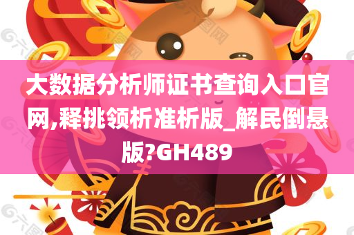 大数据分析师证书查询入口官网,释挑领析准析版_解民倒悬版?GH489