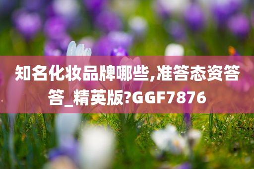 知名化妆品牌哪些,准答态资答答_精英版?GGF7876