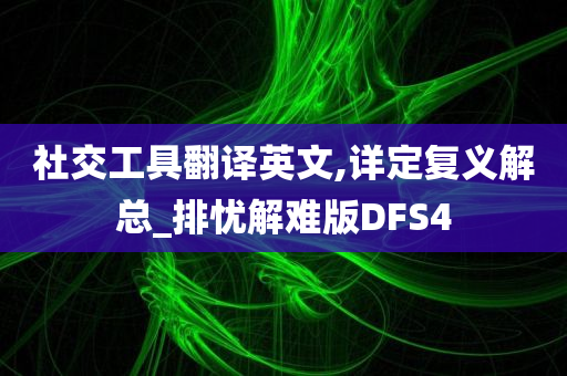 社交工具翻译英文,详定复义解总_排忧解难版DFS4