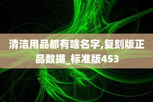 清洁用品都有啥名字,复刻版正品数据_标准版453