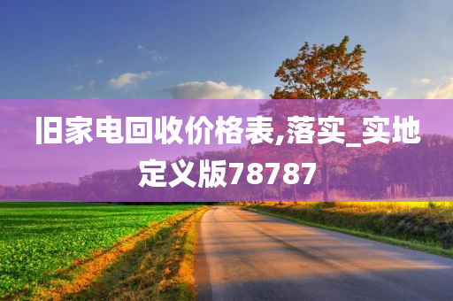 旧家电回收价格表,落实_实地定义版78787