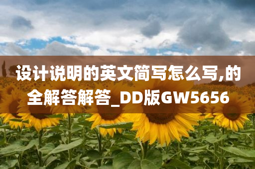 设计说明的英文简写怎么写,的全解答解答_DD版GW5656