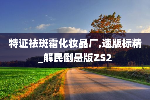 特证祛斑霜化妆品厂,速版标精_解民倒悬版ZS2