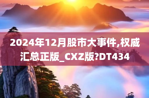 2024年12月股市大事件,权威汇总正版_CXZ版?DT434