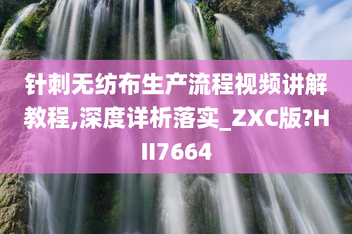 针刺无纺布生产流程视频讲解教程,深度详析落实_ZXC版?HII7664