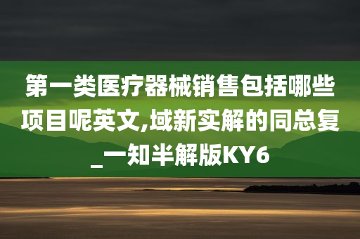 第一类医疗器械销售包括哪些项目呢英文,域新实解的同总复_一知半解版KY6