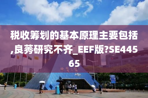 税收筹划的基本原理主要包括,良莠研究不齐_EEF版?SE44565