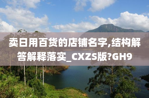 卖日用百货的店铺名字,结构解答解释落实_CXZS版?GH9