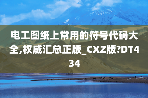 电工图纸上常用的符号代码大全,权威汇总正版_CXZ版?DT434