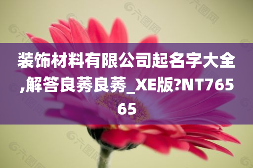 装饰材料有限公司起名字大全,解答良莠良莠_XE版?NT76565