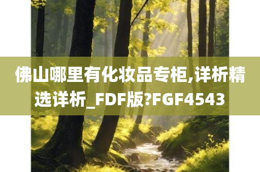 佛山哪里有化妆品专柜,详析精选详析_FDF版?FGF4543