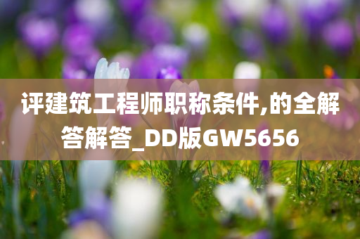 评建筑工程师职称条件,的全解答解答_DD版GW5656