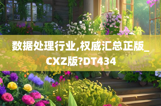 数据处理行业,权威汇总正版_CXZ版?DT434