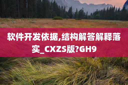 软件开发依据,结构解答解释落实_CXZS版?GH9