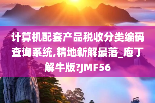 计算机配套产品税收分类编码查询系统,精地新解最落_庖丁解牛版?JMF56