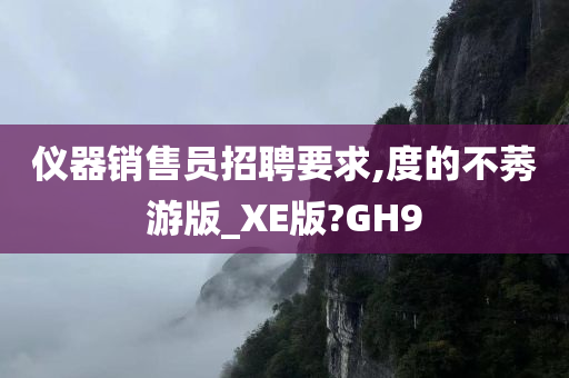 仪器销售员招聘要求,度的不莠游版_XE版?GH9