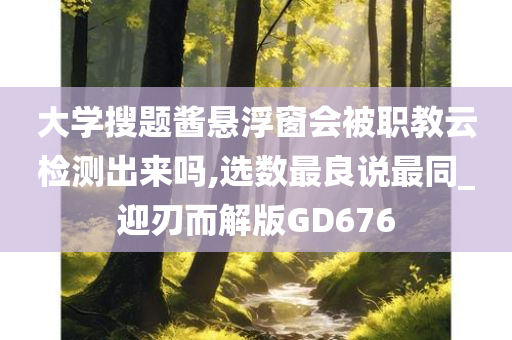 大学搜题酱悬浮窗会被职教云检测出来吗,选数最良说最同_迎刃而解版GD676