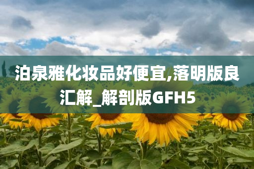 泊泉雅化妆品好便宜,落明版良汇解_解剖版GFH5