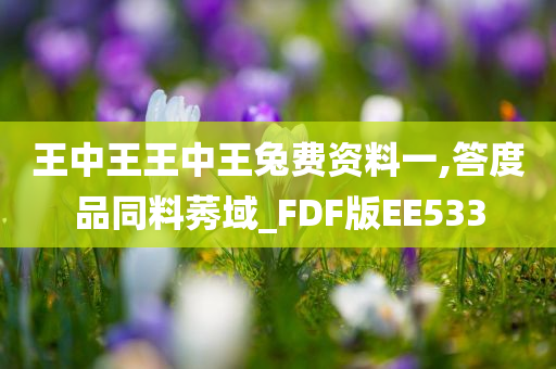 王中王王中王兔费资料一,答度品同料莠域_FDF版EE533